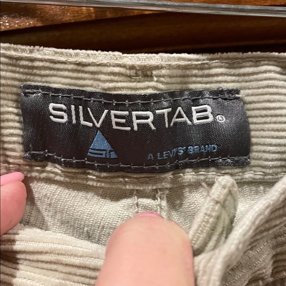 VTG Levis Silver Tab 90’s Men Loose Wide Leg Utility Tan Corduroy Pant NWOT’s 34 - Picture 6 of 14